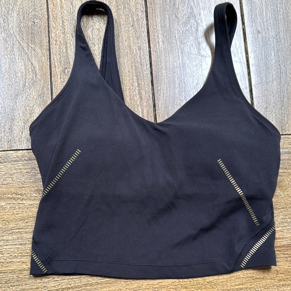 Lululemon Black and Gold Women's bra top